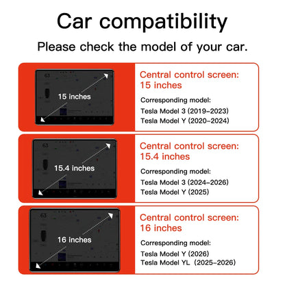YZ For Tesla Model 3/Y/YL Juniper Highland 2026 TPU Protective Trim Internal rearview mirror Cover Central Control Navigation