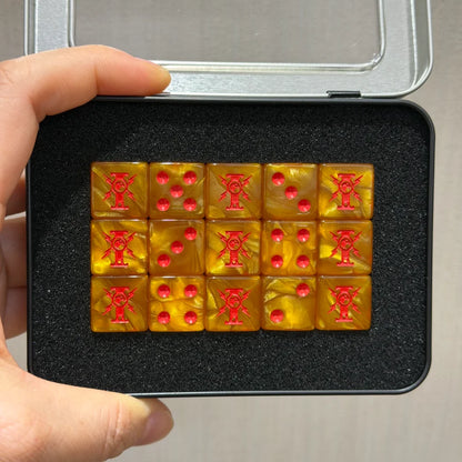 15PCS 16mm/0.63inch D6 Wargaming Dice Set for Tabletop Miniatures Game, Damage Tracking,Army Faction Themed Dice Tokens