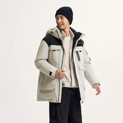 Semir Goose Down Jacket Men Waterproof Windproof Thermal Hooded Thickened 2025 Winter Man Clothing