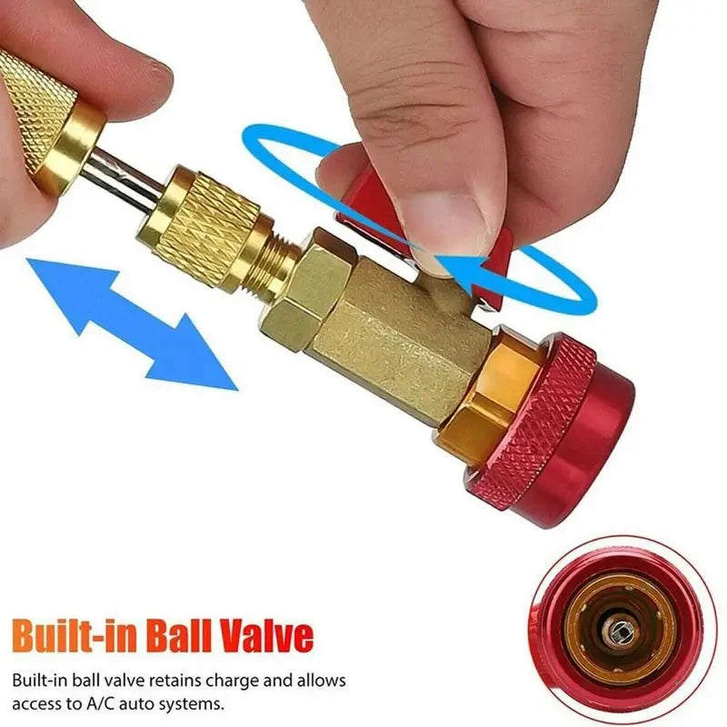 Adjustable A/C Valve Core Puller R134A High Low Pressure Wrench Remover Tool for Car Air Conditioner Repair Quick Removal