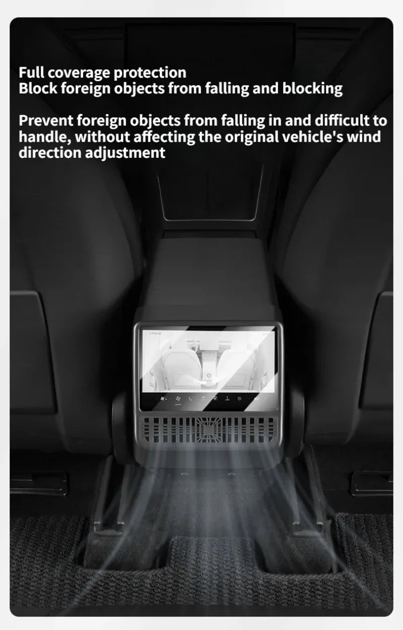 Rear Screen Tempered Film Protective Cover for Tesla Model Y Juniper Model 3 Highland 2025 Rear Air Vent Cover Car Accessories