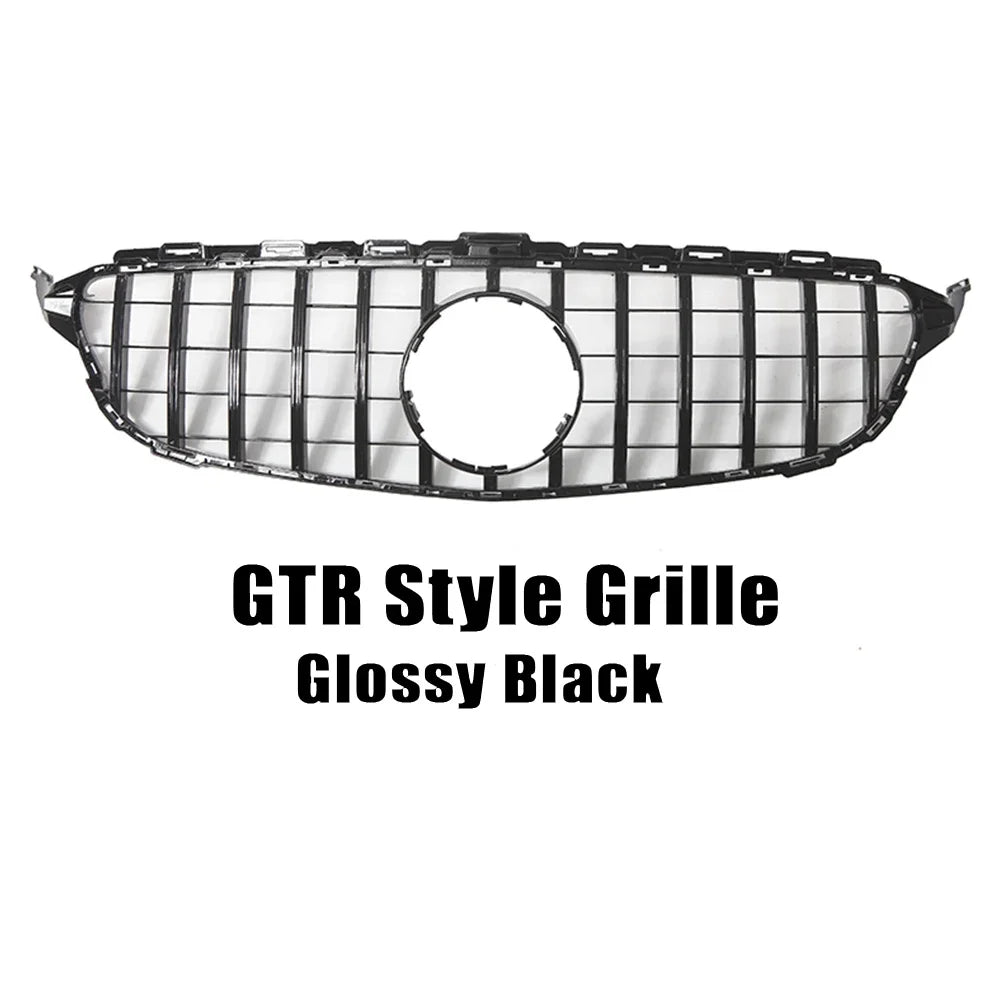 XVIP GTR Style Front Racing Grille For Mercedes Benz C-Class W205 2015-2018 C180 C200 C300 Chrome Diamonds Style Bumper Grilles