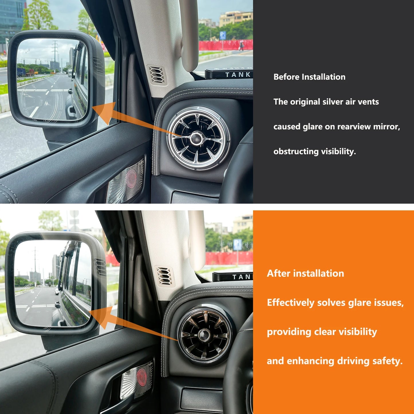 For GWM Tank 300 2021-2025 Interior Air Conditioner Vent Cover Sun Visor Light Shield Decoration Modification Cover Accessories