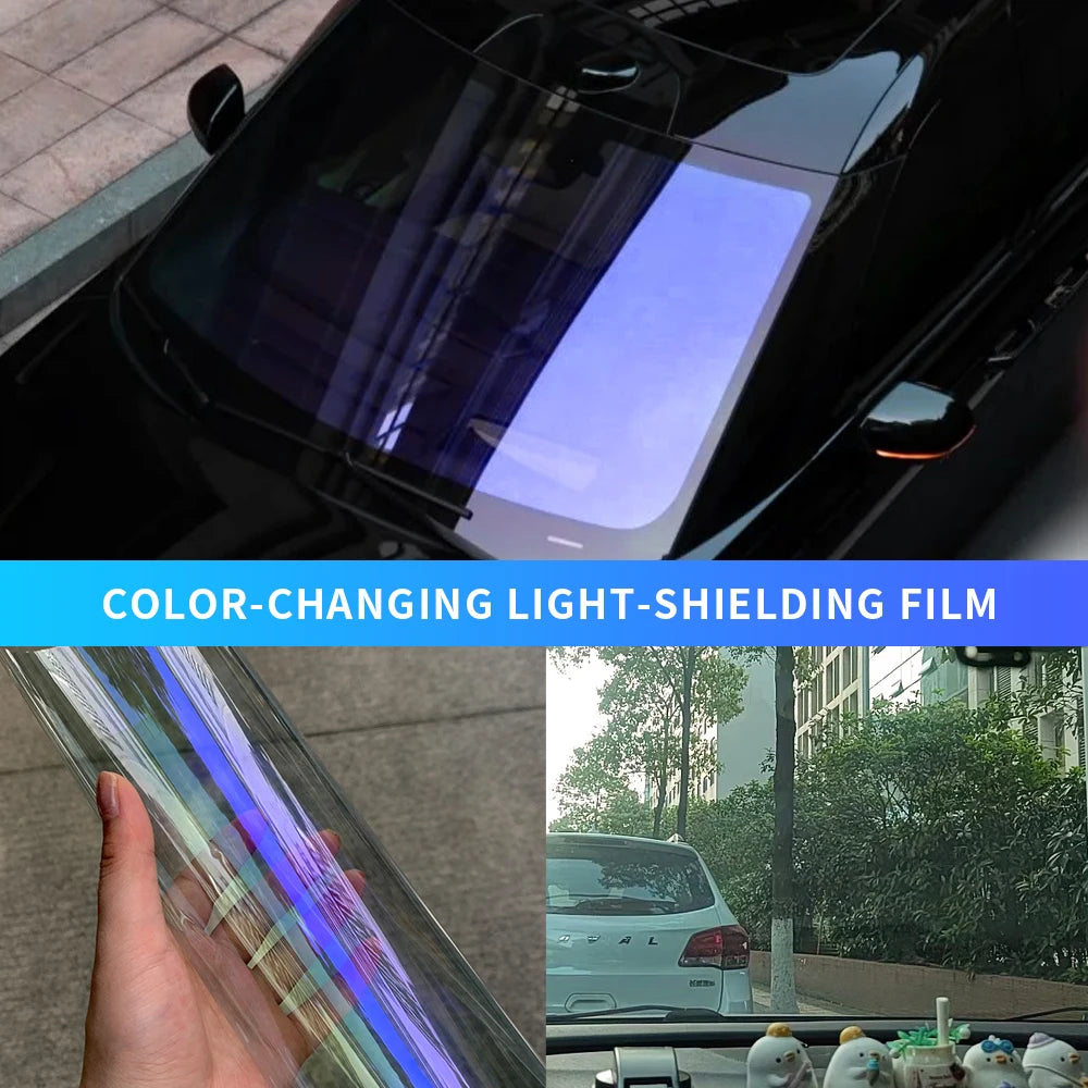 50cm X150/300/600cm Car Side Windshield VLT Purple Glass Tinting Vinyl Solar Chameleon Tint Film Nano Ceramic Proof Accessories
