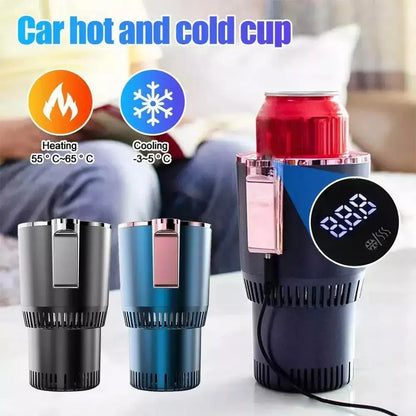 Smart 12V Portable Mini Can Fridge Cooler & Warmer, 2-in-1 Single Cup Holder Chiller for Car & Office Desk Travel Mug Heater