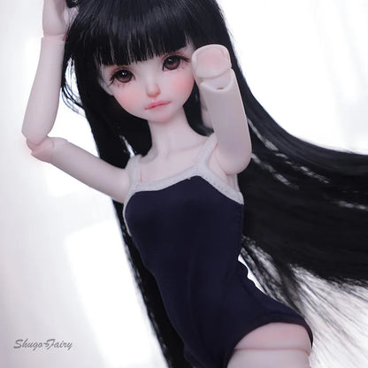 Shuga Fairy Mirai 1/5 BJD Doll Ruoguan Body Long Black Hair Swimmer Facial Features Of Juvenile Sense Resin Joint Doll