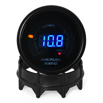 AD 52mm Air Fuel Ratio Gauge Voltmeter AFR Meter 2 In 1 Gauge with Narrowband O2 Oxygen Sensor Car Gauge Fit For 12V Racing Car