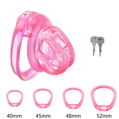 Soft Silicone Chastity Cage Device Anti-Cheating Penis Lock with 4 Size Cock Rings Penis Restraints for Men Discreet Sex Toys