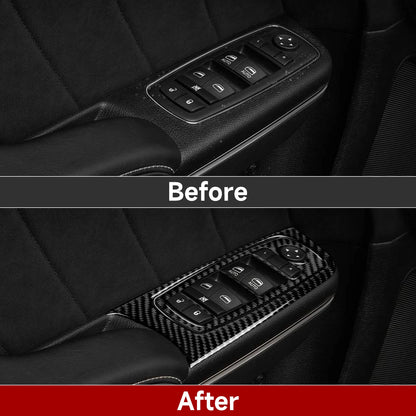 For Chrysler 300 (2011-2014) Car Center Console Gear Shift Panel Steering Wheel Cover Carbon Fiber Interior Sticker Accessories