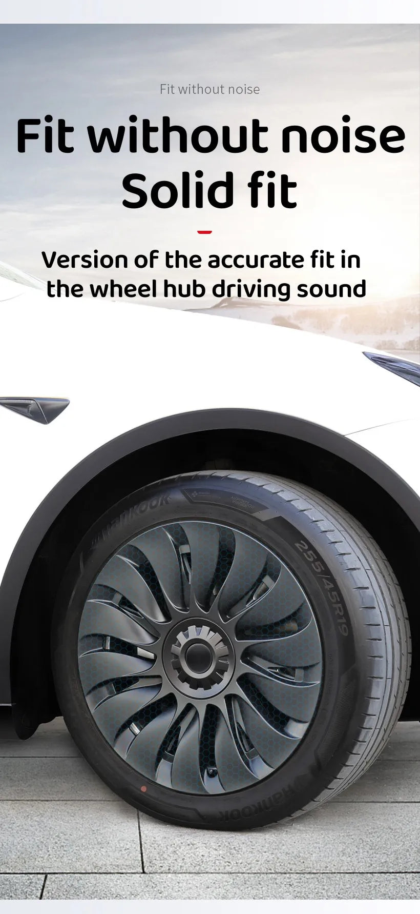 4PCS 19 Inch Hub Cap for Tesla Model Y 2024  Performance Replacement Wheel Hubcap Right&Left Wheel Cap Full Rim Cover Accessorie