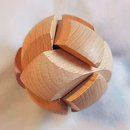 Magic Puzzle Ball Luban Brain Teasers Wooden Soccer Football Unlock Interlocking IQ Logic Challenge Educational Toys Kids Teens
