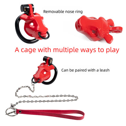 Cow Chastity Lock Traction CB Lock Male Lower Body Restraint BDSM Dog Collar Chastity Device Male Penis Chastity Cage Set