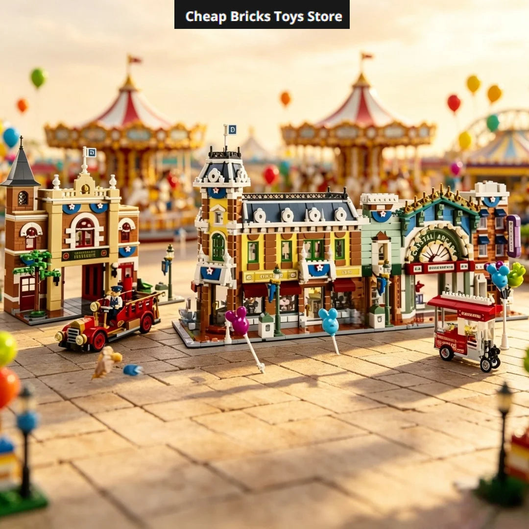 Bricks Building Blocks ICONIC LANDMARKS Dispaly Model Toys Birthday Gifts Cheapest Main Street USA Compatible 3899pcs for Adults
