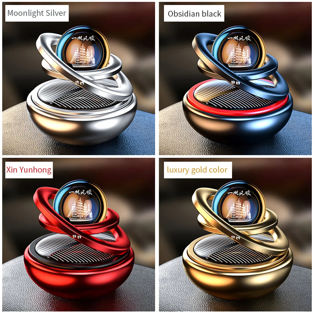 Solar Car Air Freshener Rotating Fragrance Decoration Accessories Interiors Men Women Original Auto Flavoring Perfume Diffuser