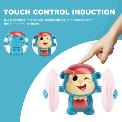 1Pcs Electric Tumbling Monkey Plaything Cartoon Baby Sing Dance Early Education Fun Interactive Child Amusing Musical Light Up