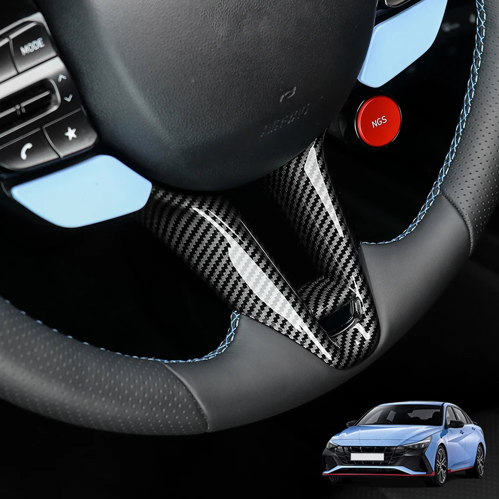 For Hyundai Veloster JS N 2019-2023 i30 N /CN7 N 2024 2025 Car Steering Wheel Button Frame Chin Decoration Cover Trim