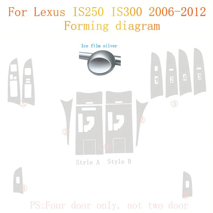 For Lexus IS250 IS300 2006-2012 Interior Central Control Panel Door Handle Carbon Fiber Stickers Decals Car styling Accessorie