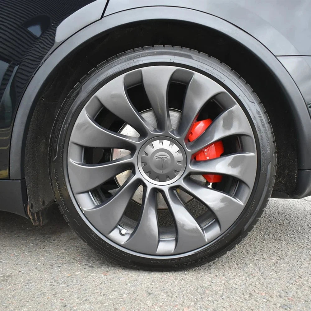 4pcs For Tesla Model Y Performance 21-inch Car Wheel Hub Center Cover Replacement Parts Auto Tire Hubcap Badge Decor Accessories