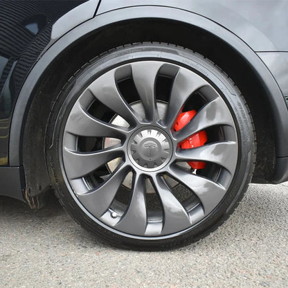 4pcs For Tesla Model Y Performance 21-inch Car Wheel Hub Center Cover Replacement Parts Auto Tire Hubcap Badge Decor Accessories