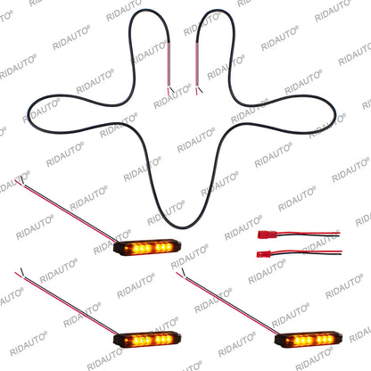 For Aftermarket Raptor Grille 3Pcs Amber White LED Light Pickup Grille Light DIY LED Light Fit For FORD RANGER RAPTOR 2023-2025+