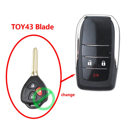 Upgrade Changes Car Key Shell for Toyota RAV4 Wish Camry Hiac Corolla Hilux Fortuner Yaris 2014 Car Key Fob Shell Case Housing