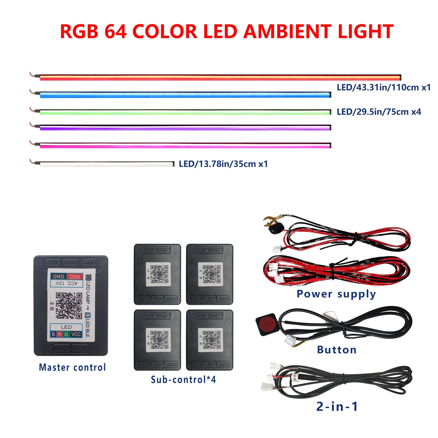 FOR YOUR CAR 6/18 in 1 Acrylic Car Ambient Light RGB 213 Color Symphony Acrylic APP Streamer Atmosphere Lamp Kit Sunroof light