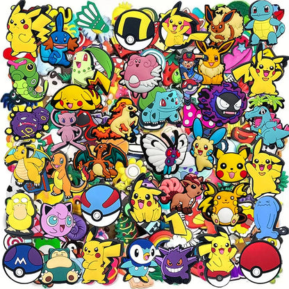 20-100Pcs Potdemiel Pokemon Series Shoe Charms For Slides Clog Sandals Shoes Decorations Accessories For Friend Party Gifts