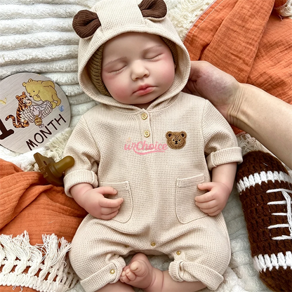 20 Inch Open Mouth Full Silicone Reborn Doll Lifelike Loulou Toy Doll Handmade Art Doll Cute Sleeping Newborn For Collection