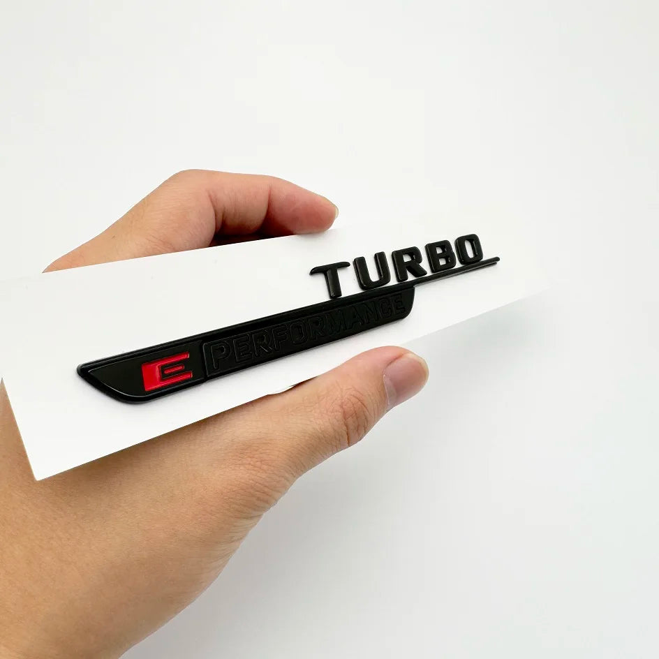2024 New Letters Numbe TURBO E PERFORMANCE Emblem Car Fender Trim Badge Sticker For W206 C63s GLC63s Accessories