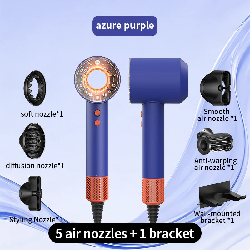 HD16 Leafless Hair Dryer Negative Ion High Power Fast Drying Constant Temperature Ultra-Quiet 5 Professional Nozzles Home Stylin