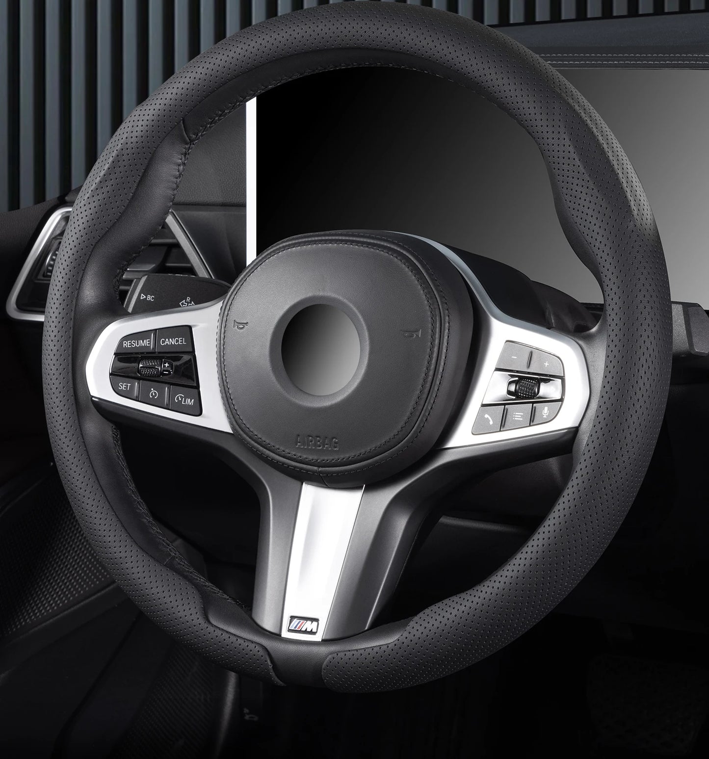 2026 New Ultra-Thin Car Steering Wheel Cover All-Season Universal  Anti-Slip Sweat-Absorbent Suede Nappa Automotive Interior