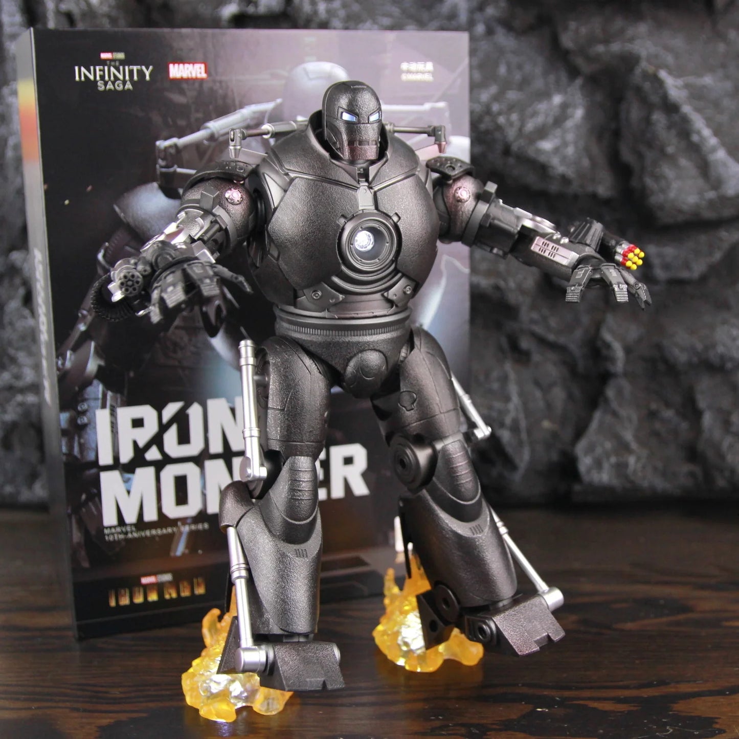 ZD Toys Marvel LED Light Classic Iron Man Iron Monger 1/10 8" Action Figure Ironman Movie Obadiah Stane Model Doll
