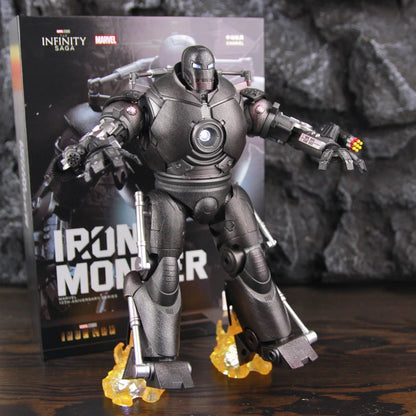 ZD Toys Marvel LED Light Classic Iron Man Iron Monger 1/10 8" Action Figure Ironman Movie Obadiah Stane Model Doll