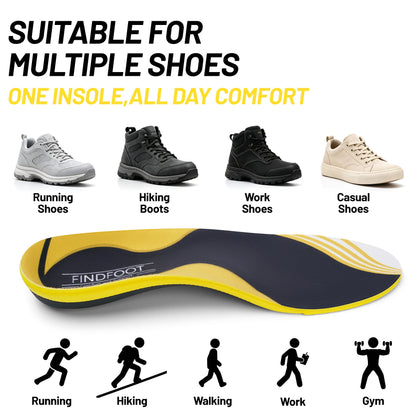 Orthopedic Insole Plantar Fasciitis Relief Flat Foot High Arch Support Men Women Work Orthotic Insert Sport Shoe Sneaker Insole