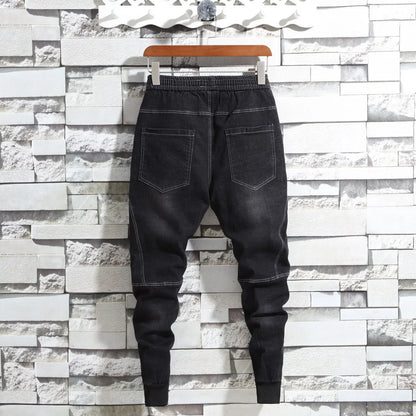 Wholesale 2022 Men's Slim Jeans Autumn Man's Feet Spiritual Social Guy Teenagers Cowboy Casual Toe Radish Black Pants Jeans