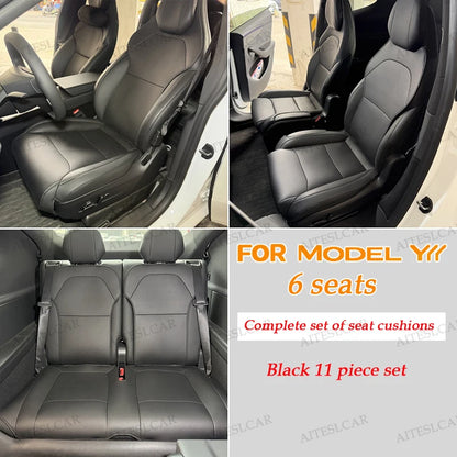 Car Seat Mats For Tesla Model Y L/ Y Juniper Breathable All Season Back Seat Pad Protector Covers Nappaleather Cushion Accessori