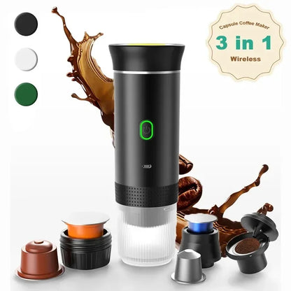 3-in-1 Portable Coffee Maker Espresso Coffee Maker For Car Home Camping Travel Capsule Powder Automatic Coffee Maker