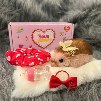 5 Inch Silicone Soft Cute Mini Realistic Animals with Accessories Lifelike Reborn Newborn Pig Doll Decompression Toy Gift