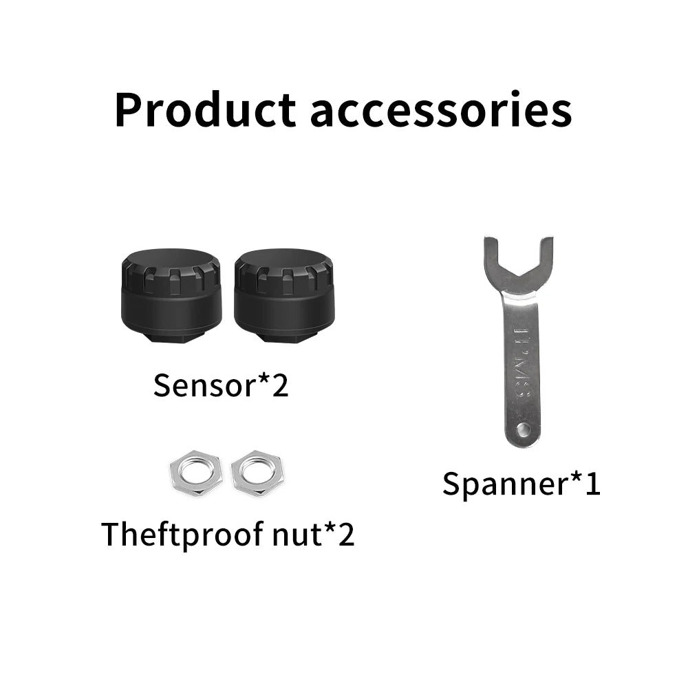 2026 Bluetooth External Tire Pressure Monitor BT TPMS Sensor For Motorcycle Car Van RV and Truck APP View 6 Major Abnormal Alarm