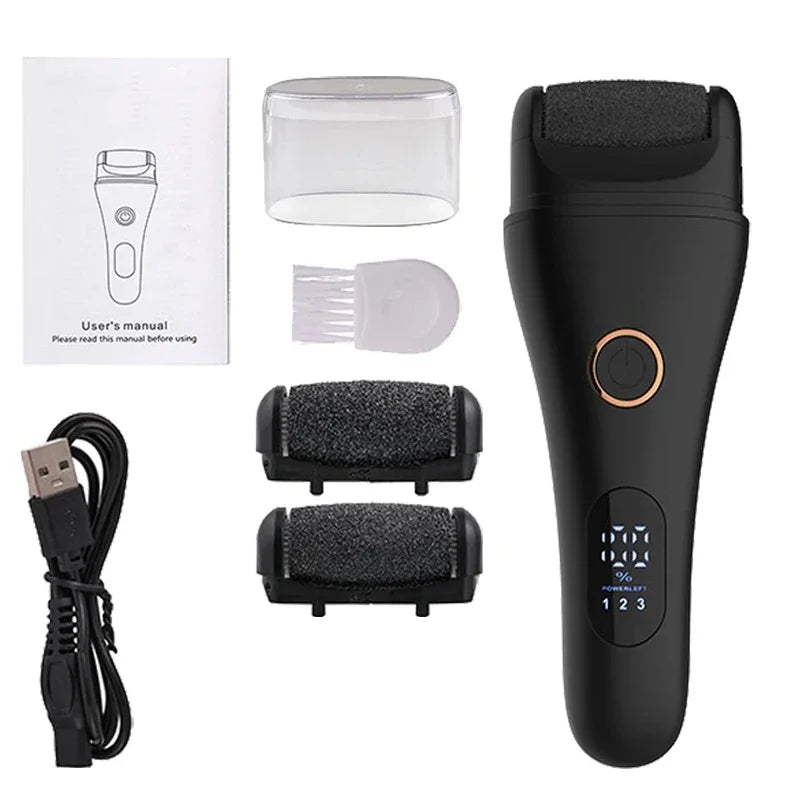 NEW Electric Callus Remover Professional Foot Polisher Pedicure Machine Tools Rechargeable 3 Speed Heel Scrubber 3 Grinder Heads