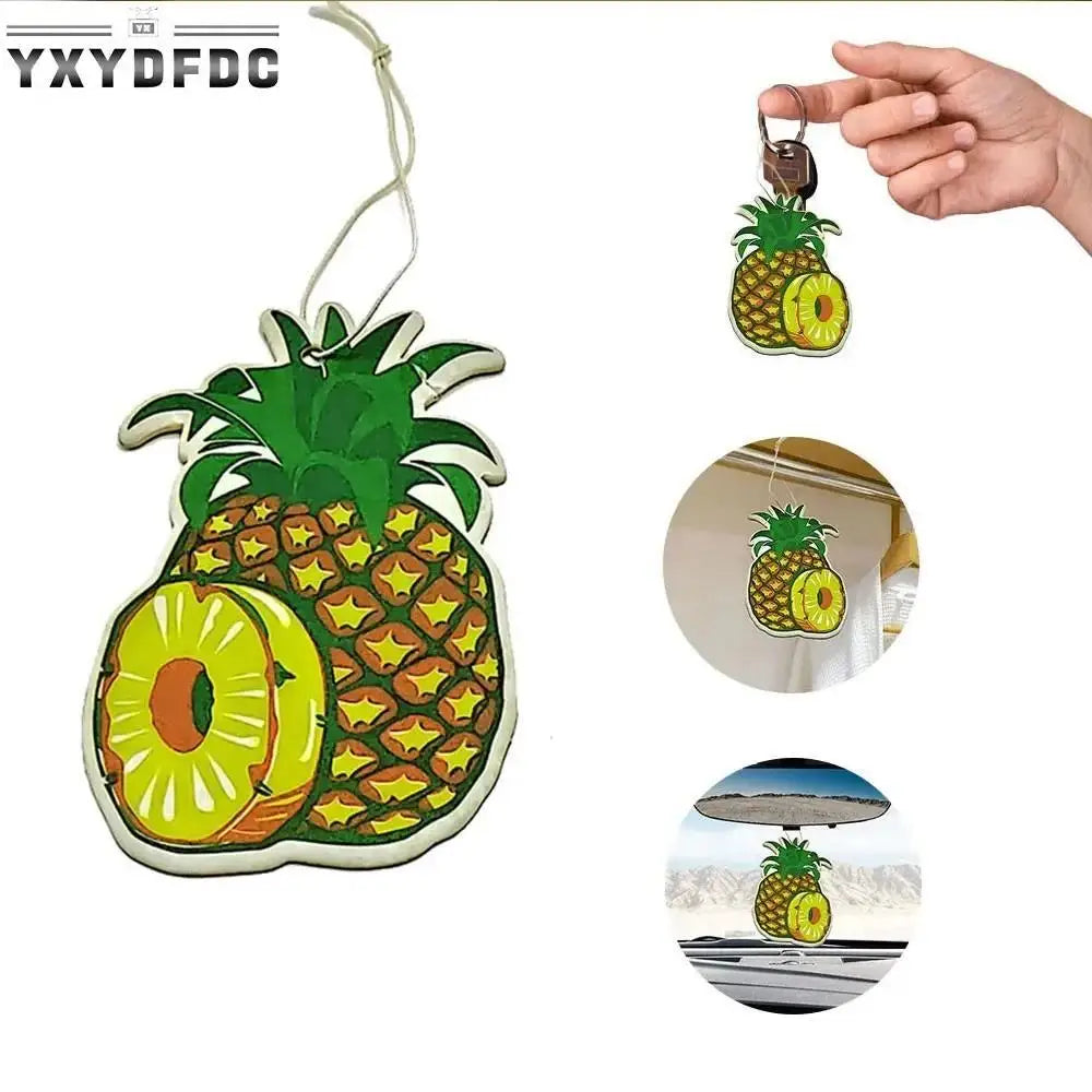 3-80pcs Fruit Car Air Freshener Natural Aromatherapy Tea Paper Hanging Perfume Vanilla Auto Parts Interior