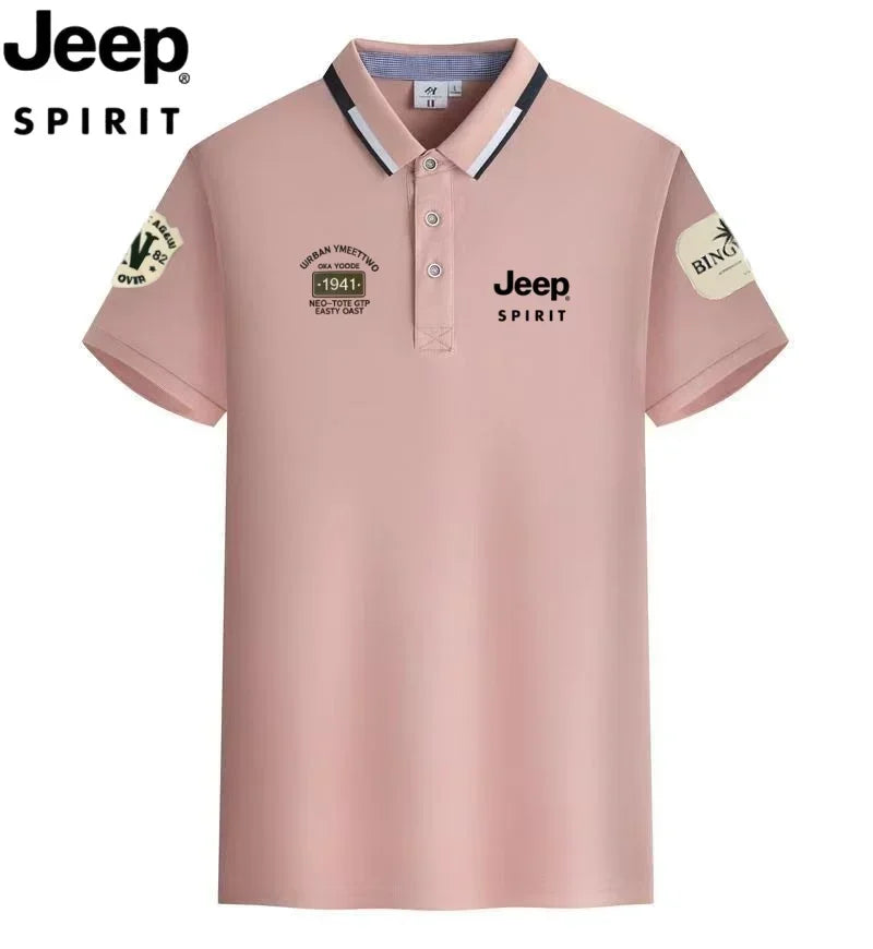 2026 Innovative JEEP Men's Summer T-Shirts and Business Polo Shirts, Outdoor Sports Quick-Dry Tops