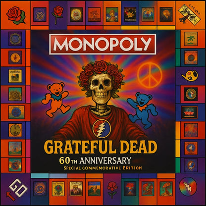 Grateful Dead Monopoly 60th Anniversary Collectible Board Game for Rock Fans & Players