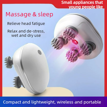 Head Massager, Rechargeable Head Massager, Scalp Pressure, Body Relaxation, Handheld Scalp Massager