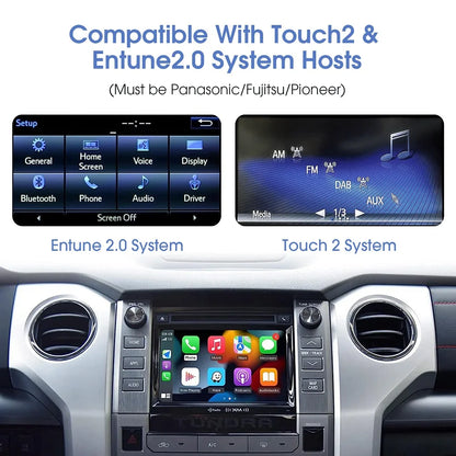 Wireless Carplay Android Auto for Toyota with Touch2 Entune2.0 2014-2019 Fits for Tundra/Highlander/RAV4/Tacoma/Camry/Corolla