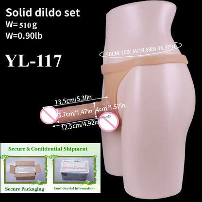 Strap on Dildo For Lesbian Gay Wearable Hollow Solid Penis Sleeves BDSM DICK Dildo Pants Strapon Penis Sex Toys for Couple Woman