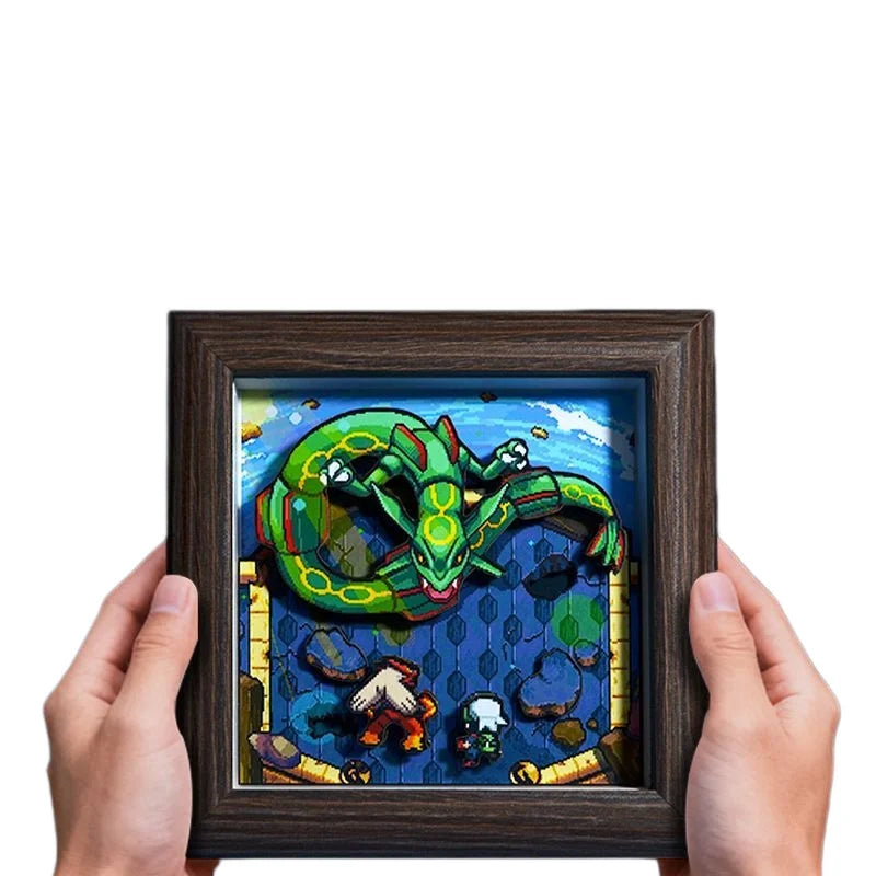 Anime Gyarados 3D Art Painting Cartoon Bulbasaur Figure Collect Picture Handmade Desktop Decora Fans Gift