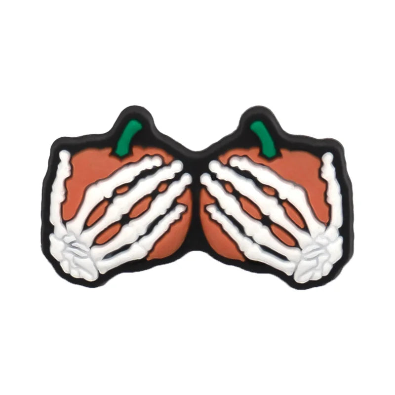 1/40pcs Halloween Shoe Charms Ghost Pumpkin Shoe Decorations Accessories Funny Sandals Pins Gifts for Women Kids Clog Buckles