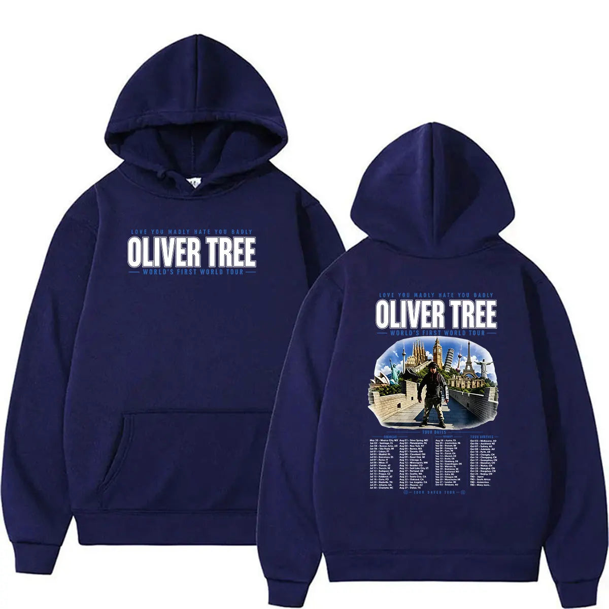 Oliver Tree Love You Madly Hate You Badly World’s First World Tour 2026 Hoodie Men's Long Sleeve Fashion Oversized Sweatshirt