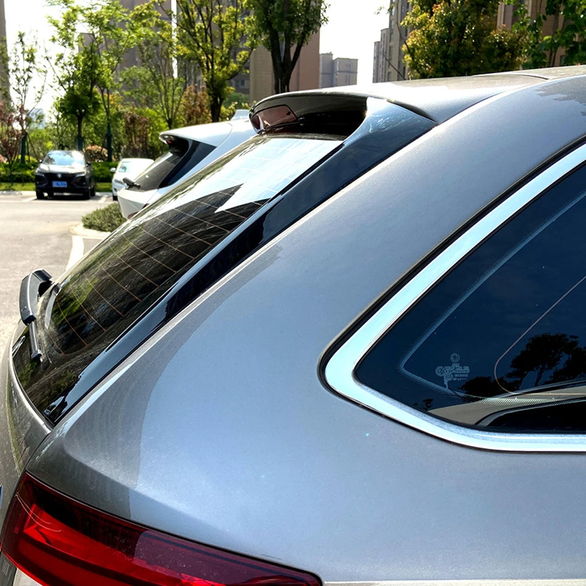 Gloss Black Pair Rear Side Window Canard Splitter For Skoda Octavia Estate 2014-2019 Replacement Rear Window Side Spoiler Wing